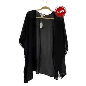 Motherhood Maternity Black Sheer Cover-Up Cardigan Women One Size NWT | 57-5